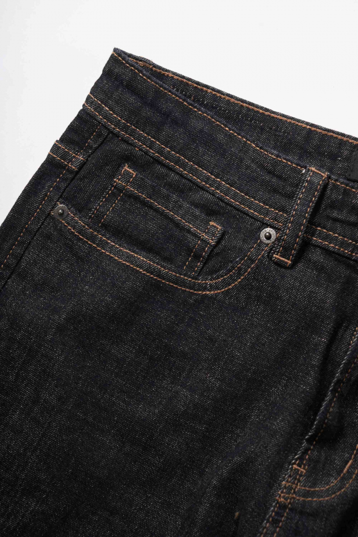 ROUTINE - Quần jeans tiêu navy xanh đậm chỉ nổi màu vàng form slimfit - 10F20DPA103CR2 | LASTORE MENSWEAR