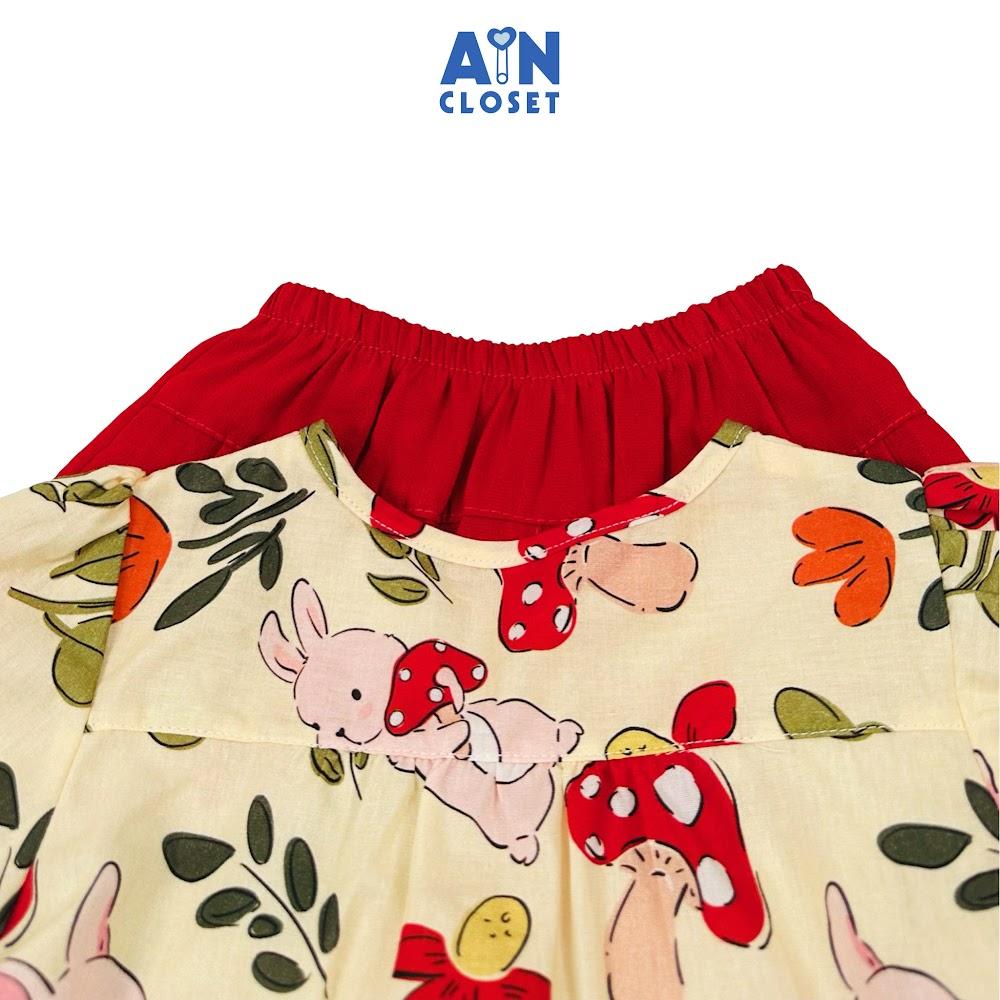 Bộ quần áo Lửng bé gái họa tiết Nấm Đỏ cotton - AICDBGEWGVPN - AIN Closet