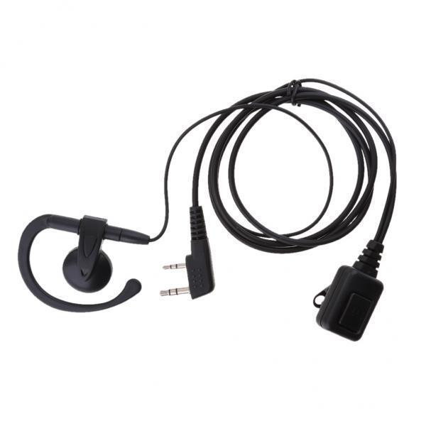 3X 2 Pin G-Shape Headset PTT Mic Earphone for   2  Black