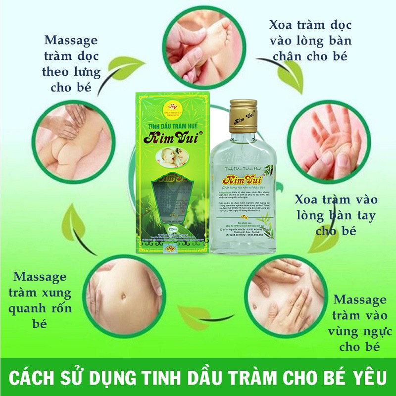 Tinh dầu tràm Kim Vui CHÍNH HÃNG 100% thiên nhiên, dầu tràm nguyên chất cho mẹ và bé chai 125ml