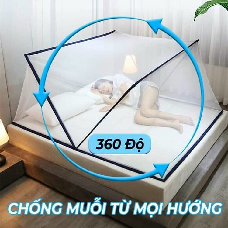 Màn Xếp Thông Minh Gấp Gọn Size 1m6 / 1m8 / 2m2 - Màn Mùng Lưới Chống Muỗi Gấp Gọn