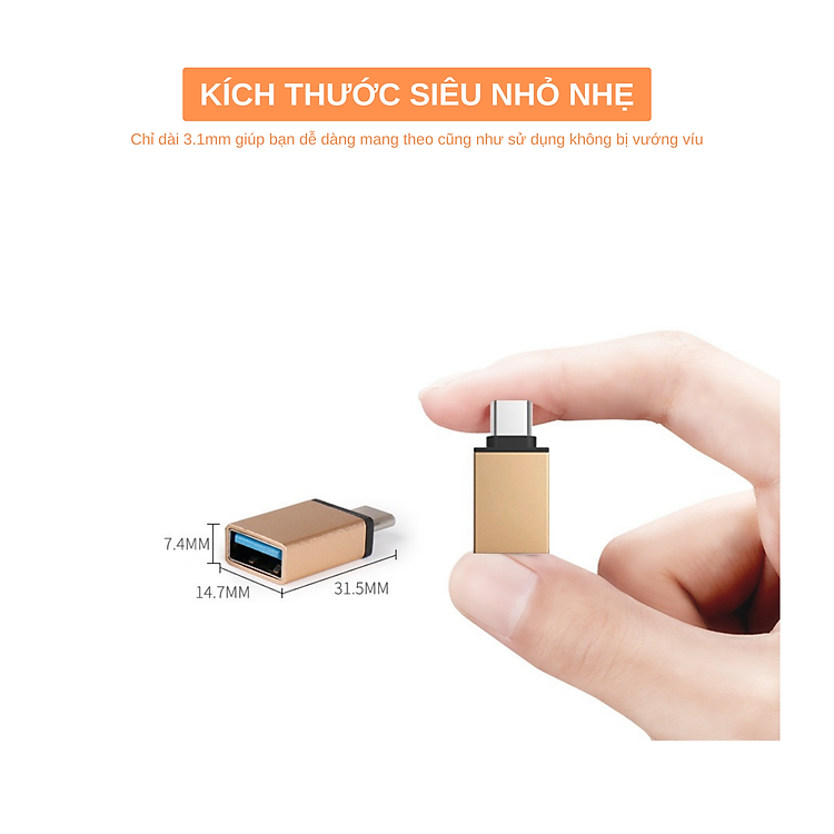 Đầu Chuyển Đổi USB Type C Sang USB 3.0 Hàng Chính Hãng, Hub Type C, Hub chuyển đổi USB Type-C Sang USB 3.0 - Hàng Chính Hãng