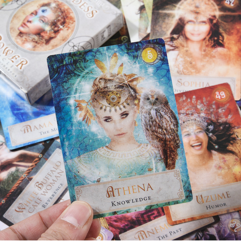 Combo Bộ Bài Bói Tarot Goddess Power Oracle Cao Cấp và Túi Nhung Đựng Tarot và Khăn Trải Bàn Tarot