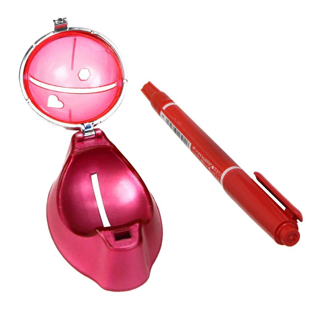 Golf Ball Liner Marker Putting Drawing Alignment Tool with Pen Pink