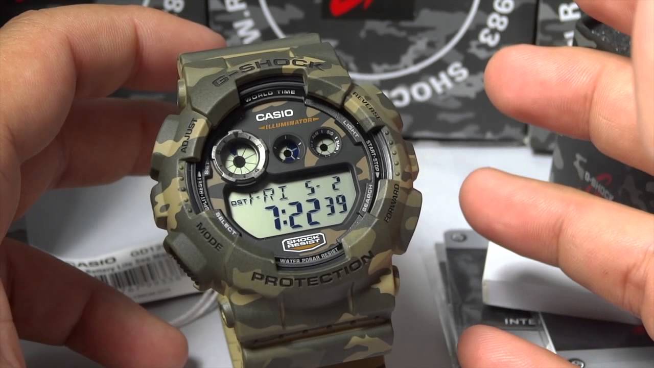 Đồng Hồ Nam Casio G Shock GD-120CM-5DR Dây Nhựa Quân Đội - Pin 7 Năm