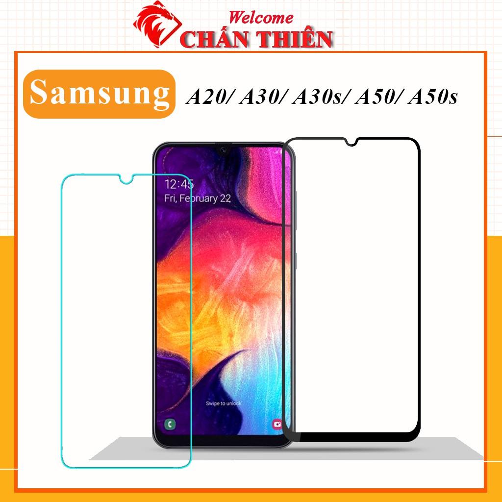 Kính Cường Lực Dành Cho Samsung A20 A30 A30s A50 A50s Full Màn Trong Suốt Cảm ứng nhạy Kèm giấy lau