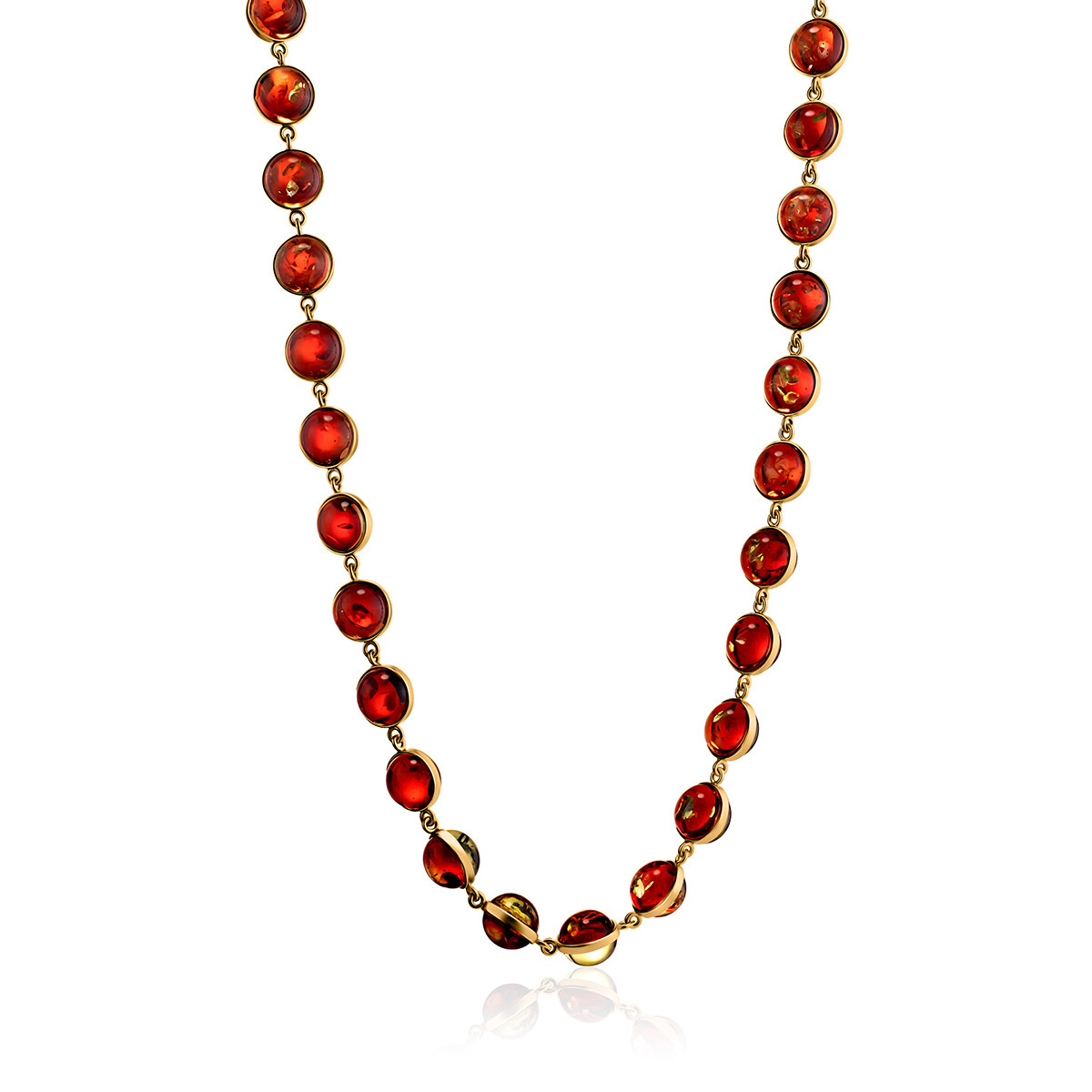 Dây Chyền Hổ Phách Baltic Đỏ Tươi