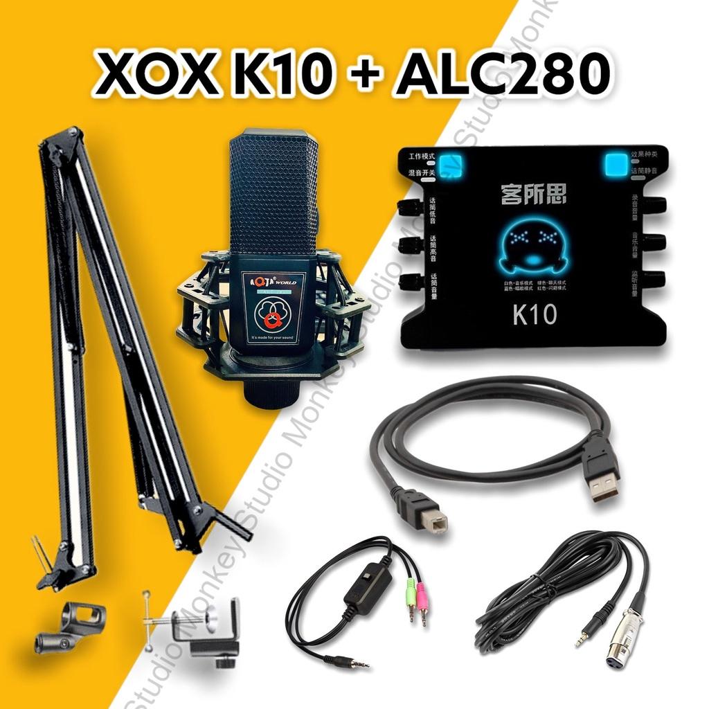 Bộ Mic Hát Livestream Soundcard XOX K10 &amp; Mic ALC280, Âm Thanh Cực Kỳ Sống Động