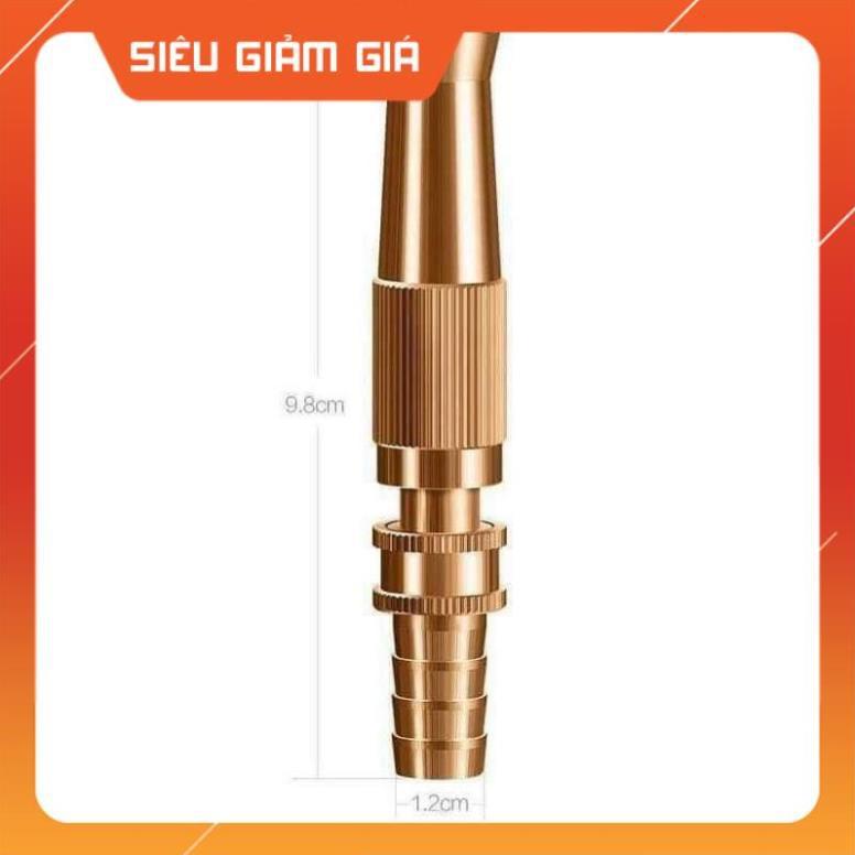 Đầu vòi xịt tăng áp mini Đầu vòi tăng áp đa năng bằng đồng tưới cây rửa xe cực mạnh 206587 tặng đai