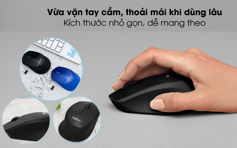 Chuột Không Dây LOGITECH M331 Silent | Màu Đen | Hàng Chính Hãng