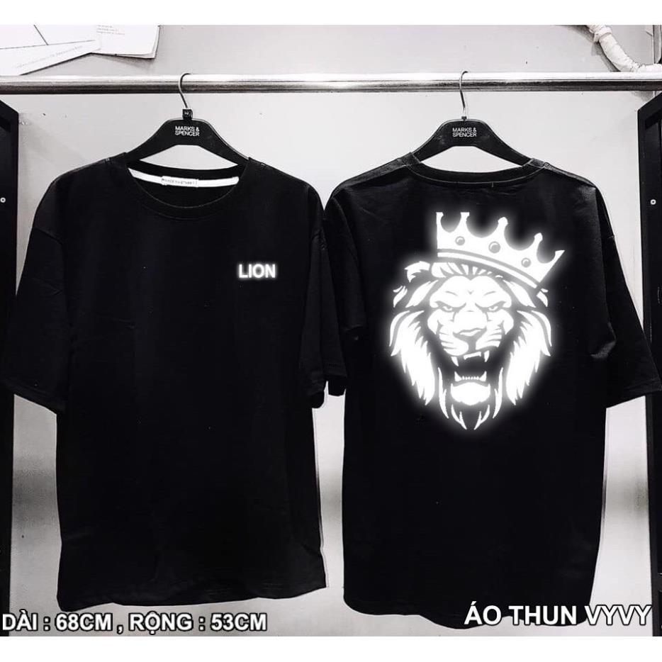 Áo Thun phản quang unisex nam nữ đen trắng phom rộng, vải cotton xịn