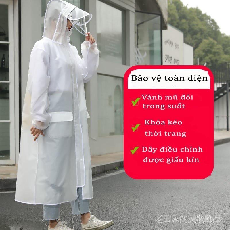 Áo mưa trong suốt có Kính Kèm Chụp Gương Dài Rộng 1 Đầu kèm kính chống giọt bắn, chống bụi chất lượng siêu bền