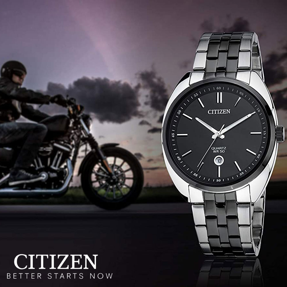 Đồng Hồ Nam Citizen Dây Thép Không Gỉ BI5098-58E - Mặt Đen