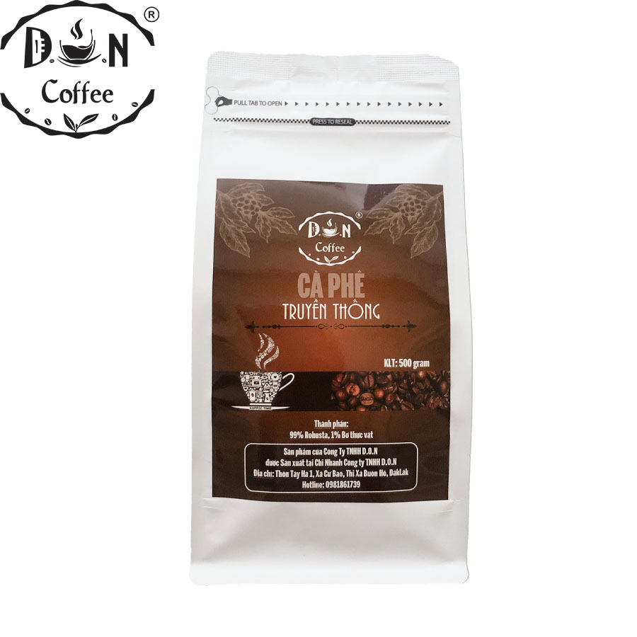 CÀ PHÊ RANG XAY D.O.N COFFEE TRUYỀN THỐNG  500gram (Bột)