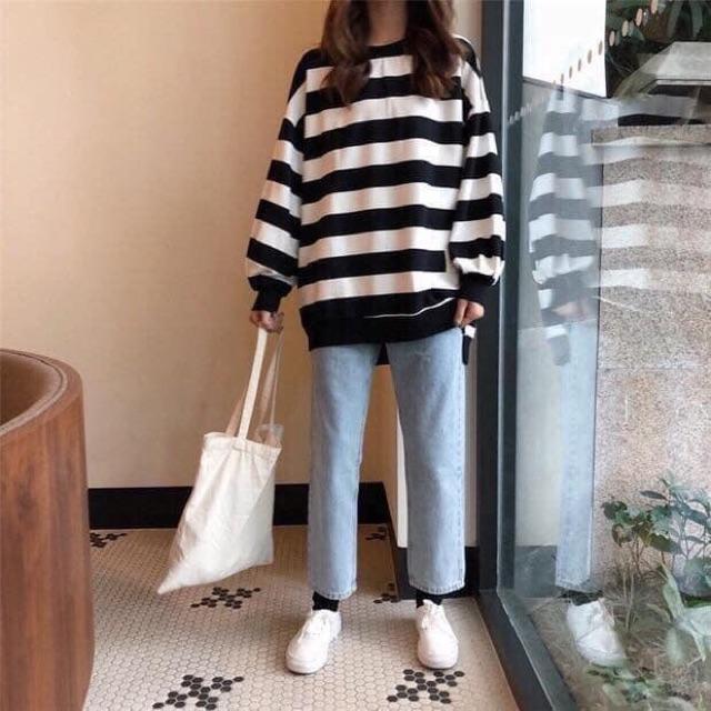 SWEATER DỆT TAY DÀI SỌC