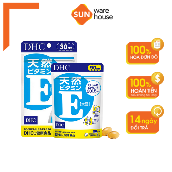 Viên uống Vitamin E DHC Nhật Bản Thực Phẩm Chức Năng Giúp Chống Lão Hoá, Dưỡng Da, Điều Hoà Nội Tiết Gói 30 Viên/90 Viên