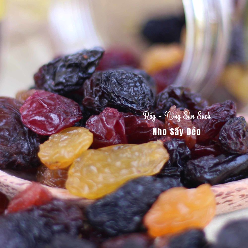 Nho khô Mỹ sấy mọng mixed 3 màu chua ngọt tự nhiên nhập khẩu Mỹ cao cấp