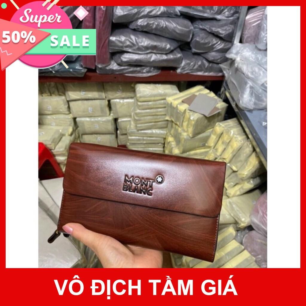 Ví cầm tay nam bản to cao cấp- bóp dài cầm tay MONTBLANC 100% da bò -saoshop