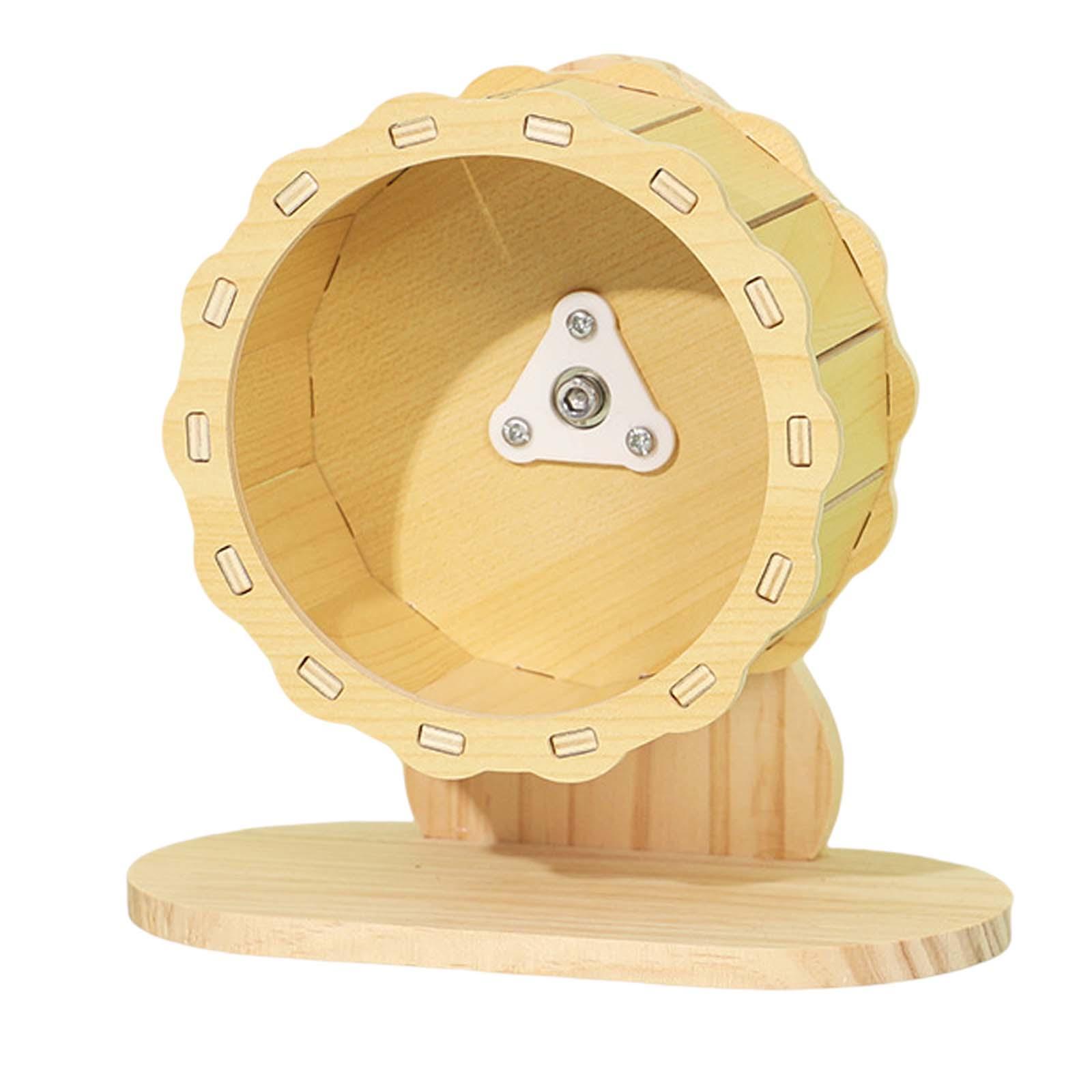 Hamster Wooden Running Wheel Adjustable Guinea Pig Kitten Exercise Wheel Toy
