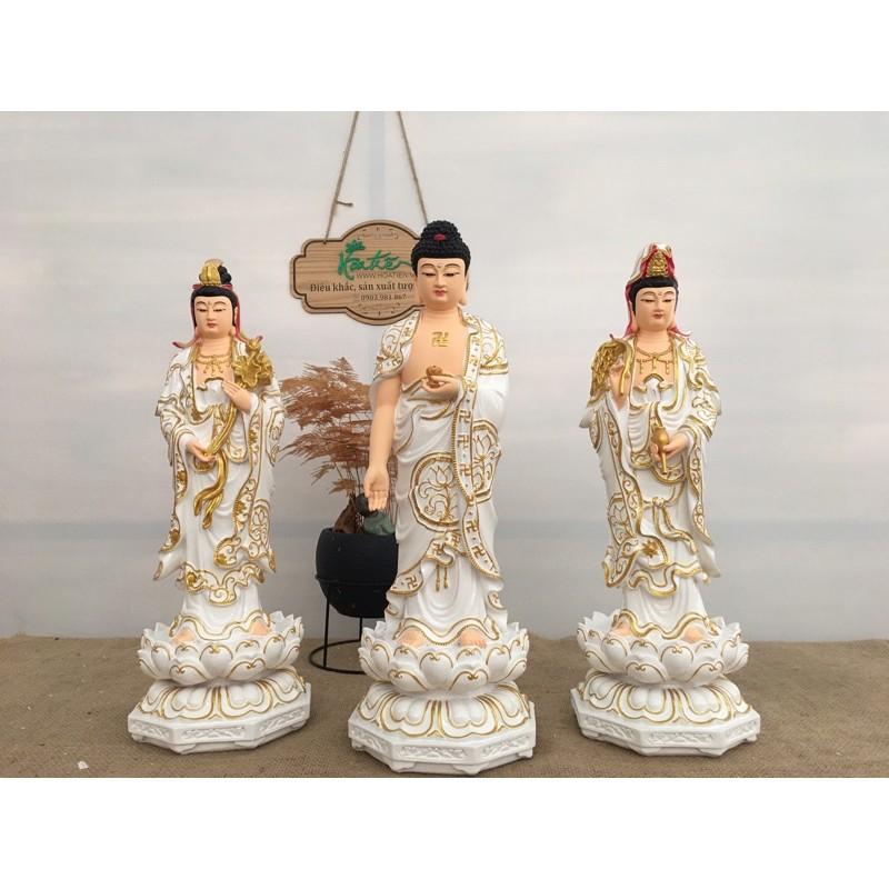 Bộ 03 tượng Tây Phương Tam Thánh 45cm