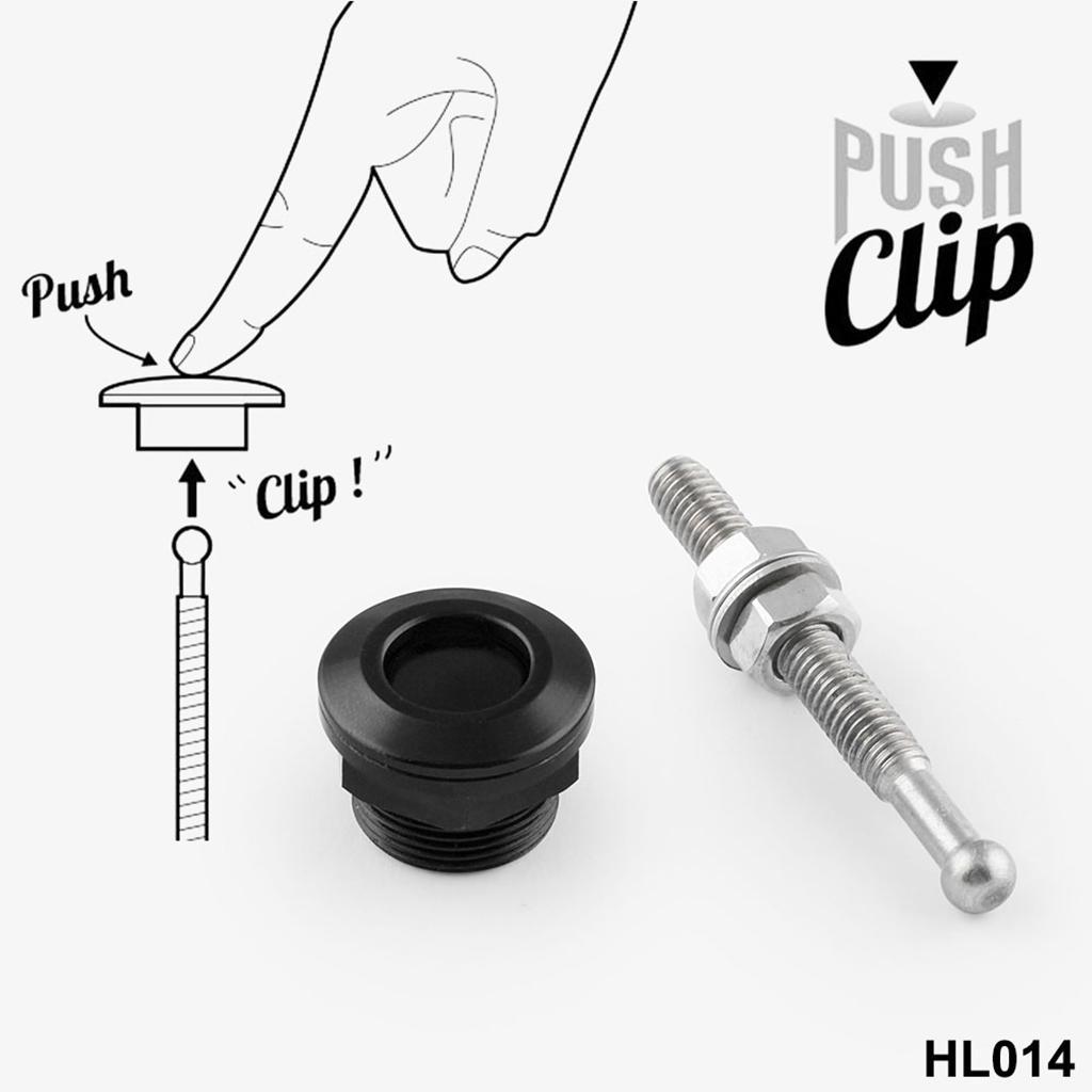 2Pcs 22mm Quick Release Latch Fastener Hood Push Button Billet Pins Lock+Screw