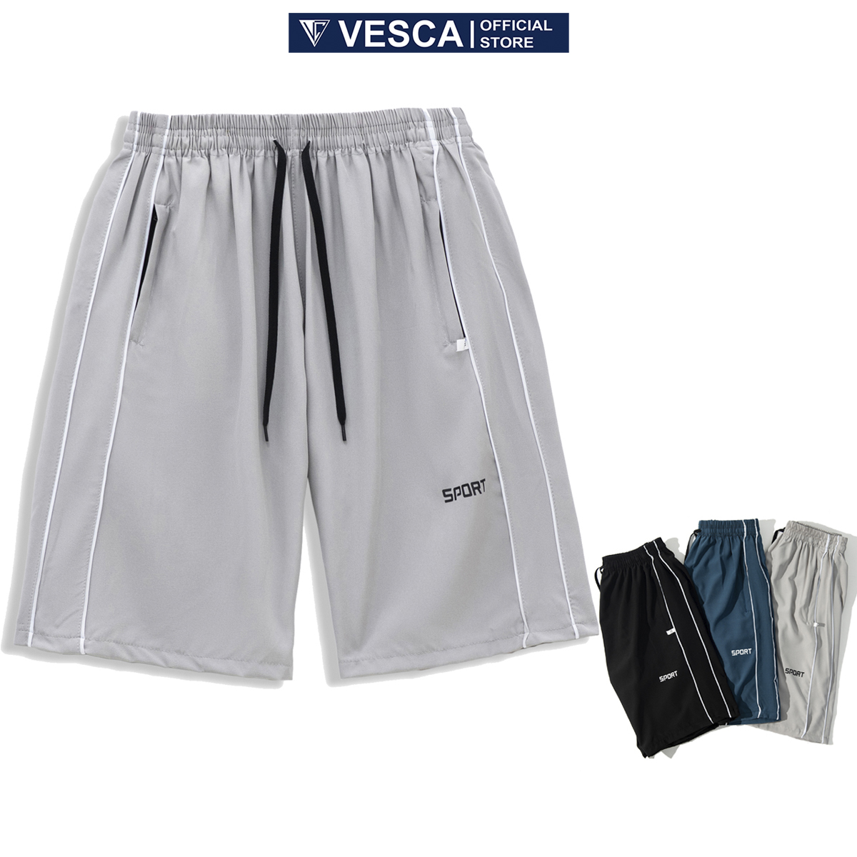 Quần Short Thể Thao Nam Thời Trang Đẹp Phối Sọc Chất Gió Mát Mẻ VESCA H12