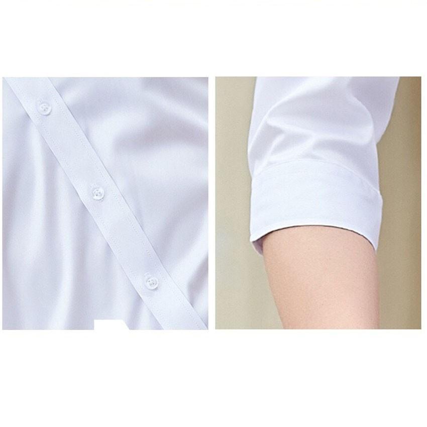 Áo sơ mi nam công sở LUZADO, sơ mi nam trắng đẹp dài tay cao cấp dáng Hàn Quốc chất lụa mịn không nhăn, thấm mồ hôi.