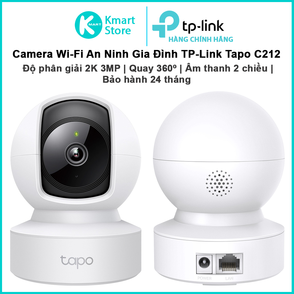 Camera WiFi An Ninh Cho Gia Đình TP-Link Tapo C212 | Độ phân giải 2K , Quay 360º | Đàm thoại 2 chiều | Dễ cài đặt | Bảo hành 24 tháng | Hàng Chính Hãng