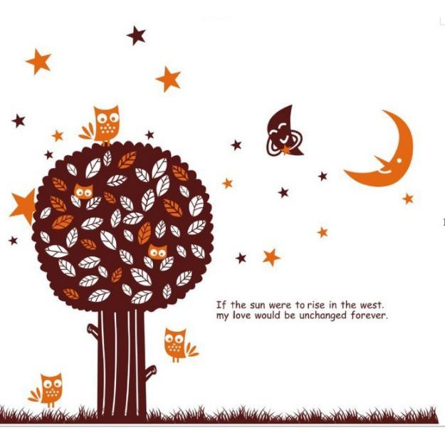Decal trang trí tường Cây nâu lớn