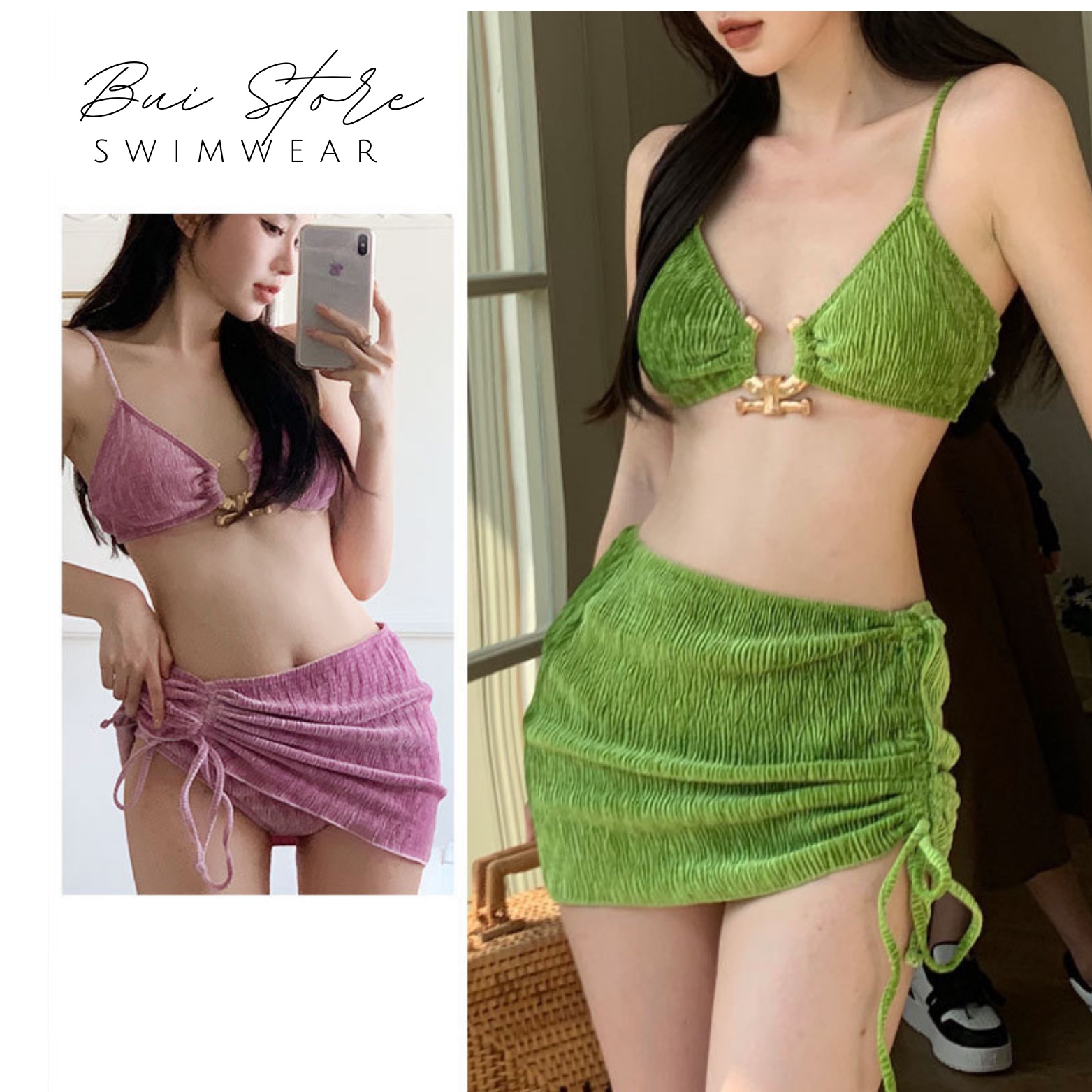 Bikini nữ hai mảnh đồ bơi nữ đi biển xinh 