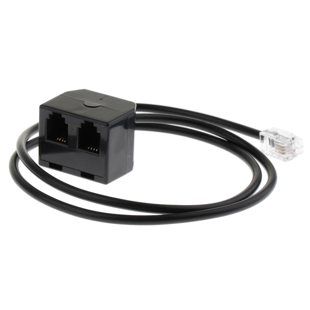 2 Female to 1 Male 4P4C Converter Adapter Cable 25cm/0.8ft