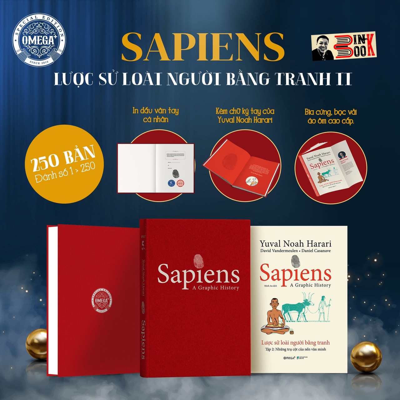 SAPIENS - CHỮ KÝ ĐỘC QUYỀN YUVAL NOAH HARARI - LƯỢC SỬ LOÀI NGƯỜI BẰNG TRANH TẬP 2 - PHIÊN BẢN GIỚI HẠN BÌA VẢI (IN 250c) -