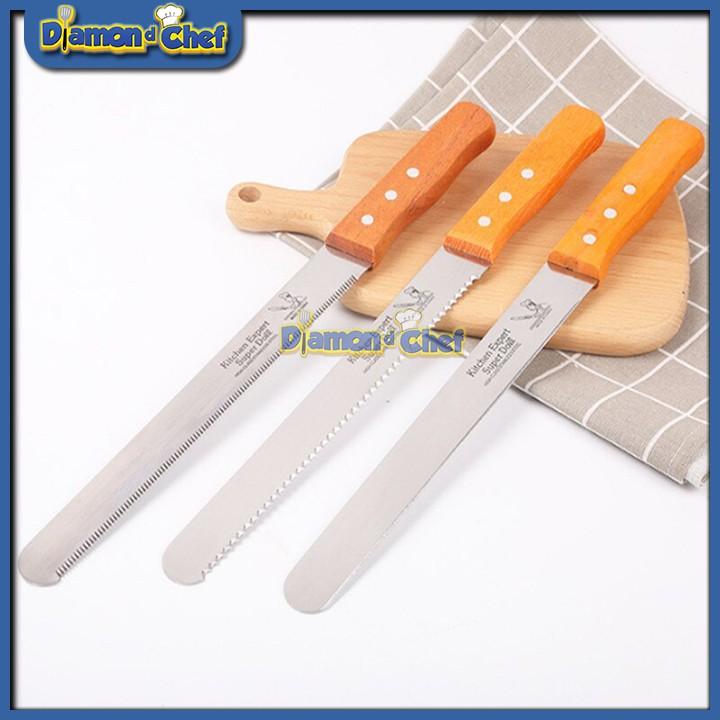 Dao cắt bánh mỳ lưỡi thẳng cán gỗ loại đẹp 48cm
