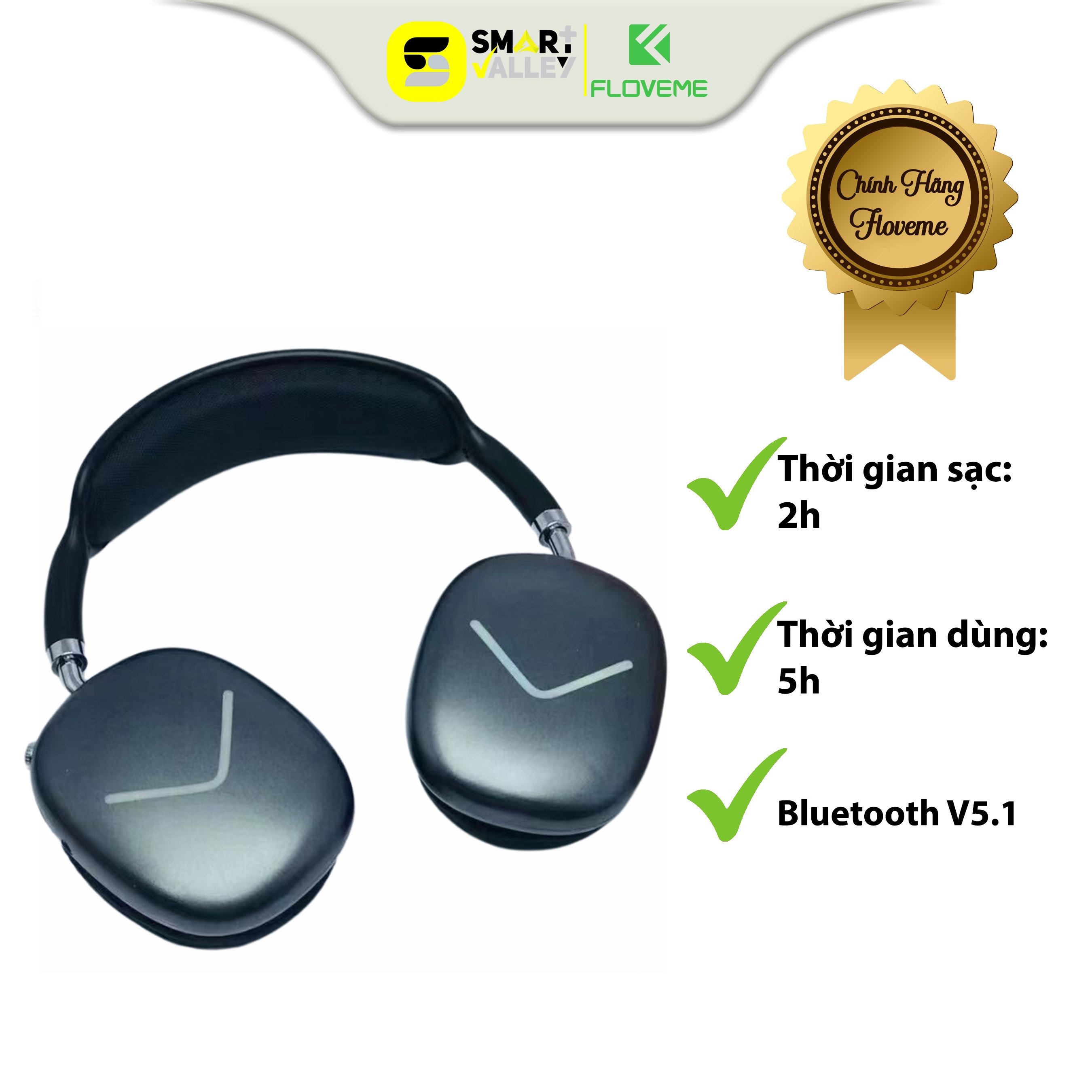 Tai Nghe Không Dây Bluetooth Floveme Chụp Đầu J01 - Công nghệ Bluetooth 5.0 - Âm Bass Lớn - Tai Nghe Thể Thao - Nghe Ấm.-Hàng chính hãng