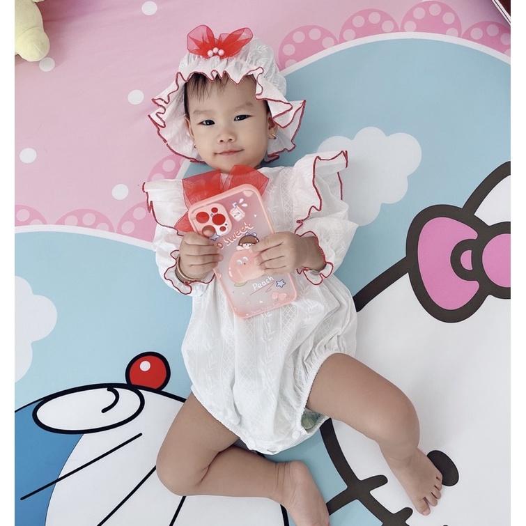 Bodysuit Nơ Handmade Bé Gái 3 Đến 12kg Chất Thô Nhật