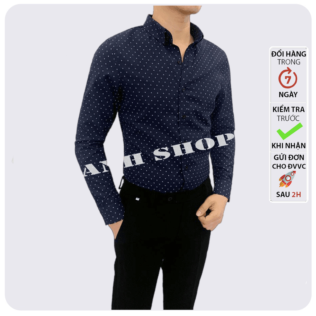 Áo sơ mi nam cao cấp chấm bi