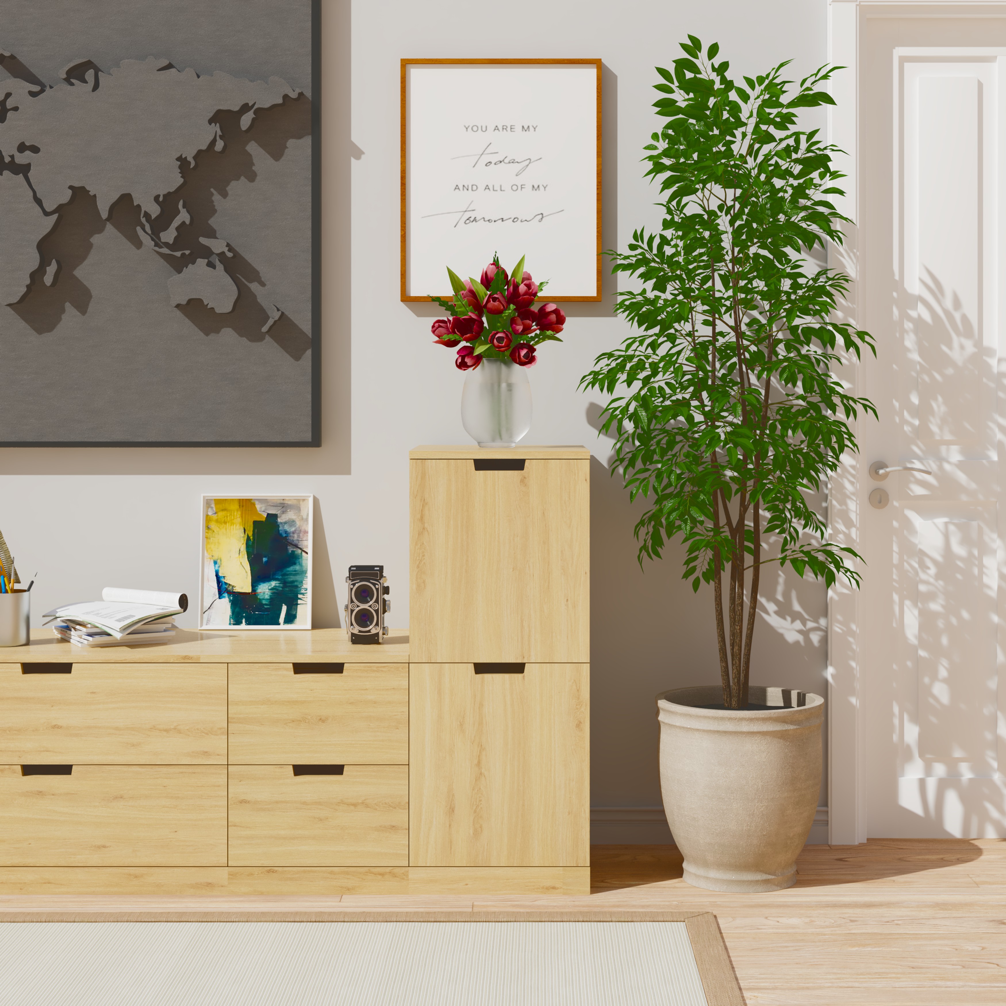 [Happy Home Furniture] SCANDINA, Tủ đựng đồ 2 ngăn kéo, 40cm x 47cm x 98cm ( DxRxC), THK_099