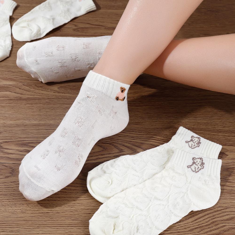 Vớ Thể Thao Bằng Cotton Mềm Mại Thoáng Khí Khử Mùi In Họa Tiết Dễ Thương Cho Nữ