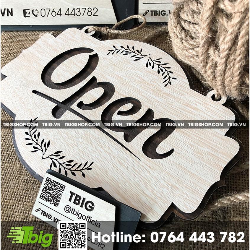 Bảng Open / Closed 2 lớp bằng gỗ 2 mặt dạng treo - Mẫu OC01