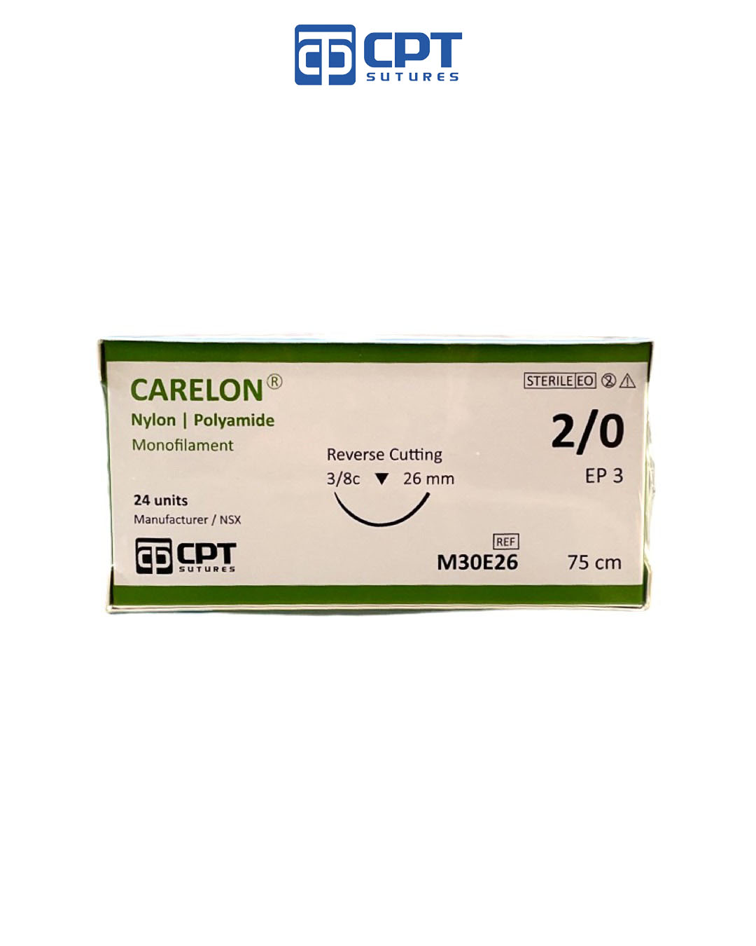 Chỉ phẫu thuật không tiêu CPT Carelon Nylon số 2/0 - M30E26