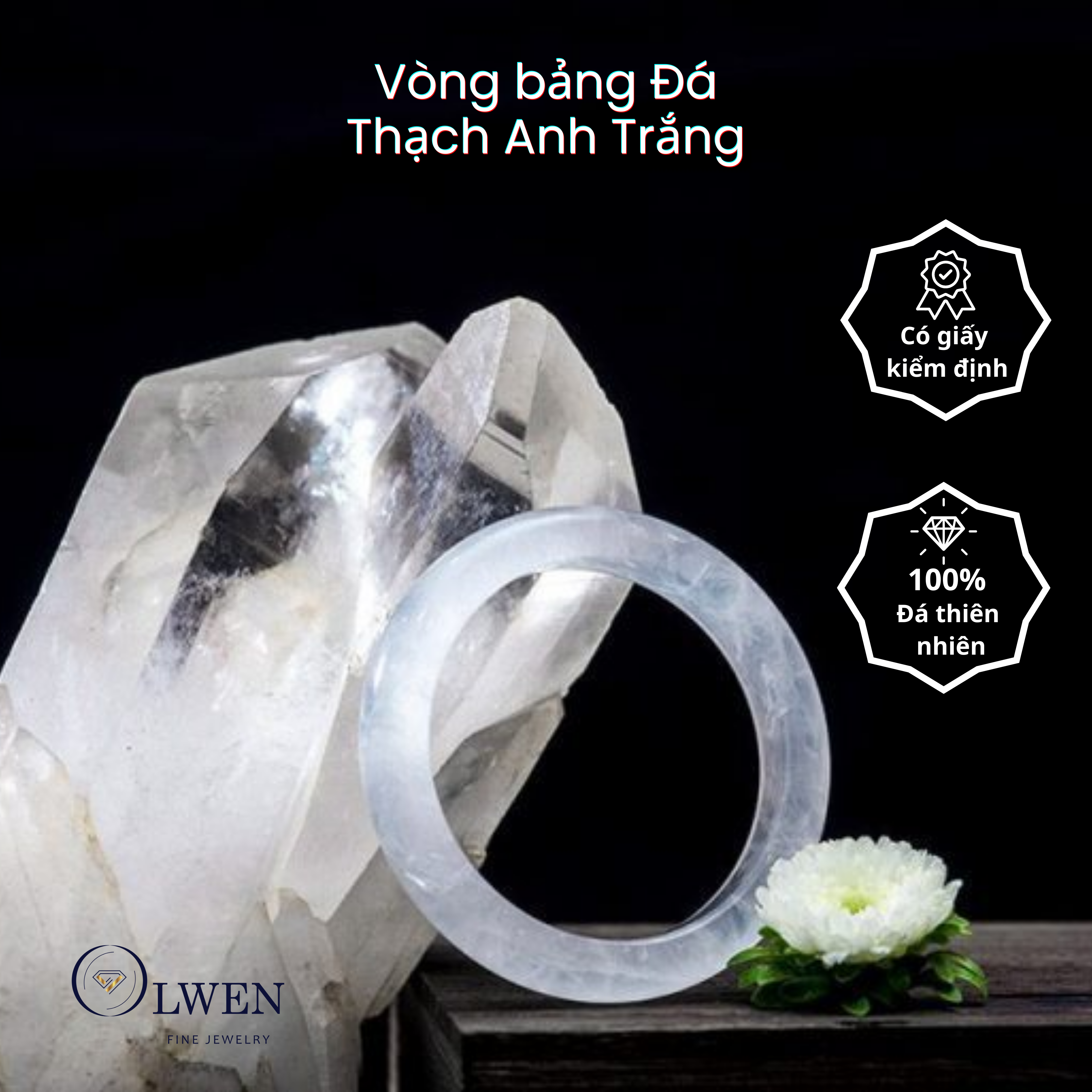 VÒNG BẢN THẠCH ANH TRẮNG