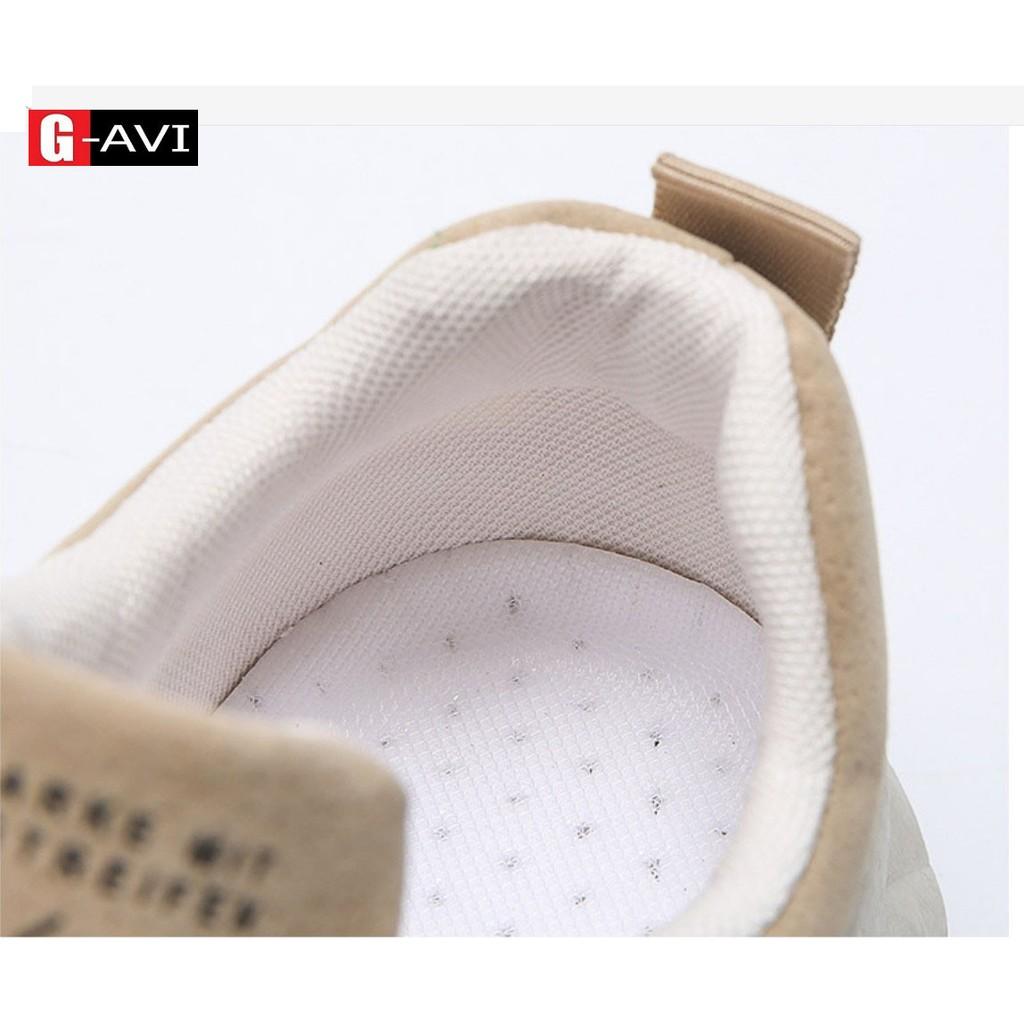 Giày sneaker thể thao vải lưới phối da, đế thông hơi thoáng mát, khử mùi đi cực êm chân AVi 395