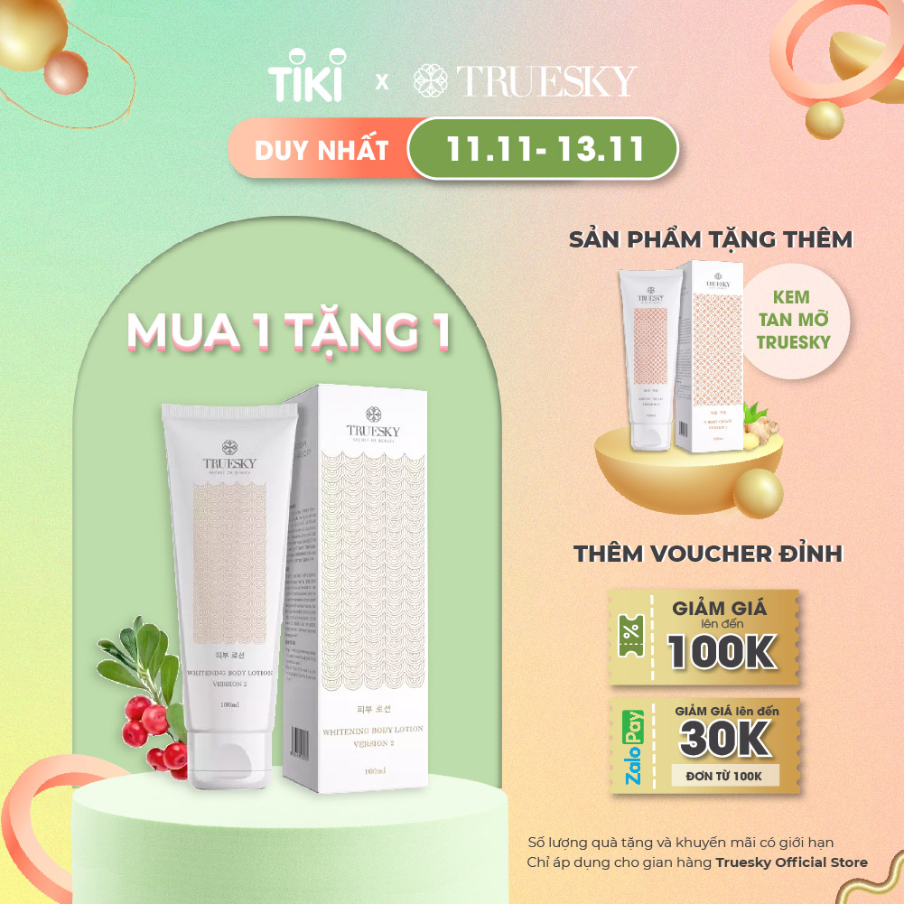 Kem dưỡng trắng da toàn thân Truesky Version 2 dạng lotion thẩm thấu và dưỡng trắng nhanh 100ml - Whitening Body Lotion