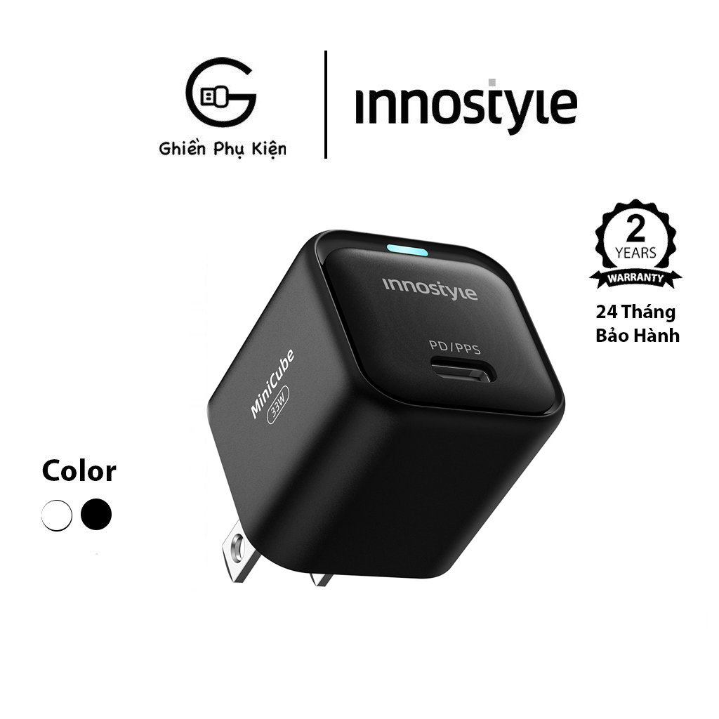 Củ Sạc Nhanh Innostyle Minicube Gan II 33W PD/QC3.0 Và PPS - Hàng Chính Hãng