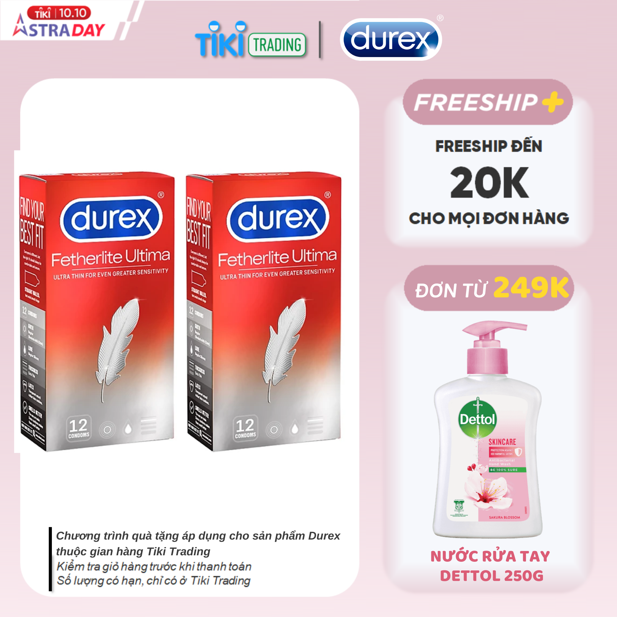 Bao cao su siêu mỏng Durex Fetherlite Ultima Hộp 12s + Hộp 12s