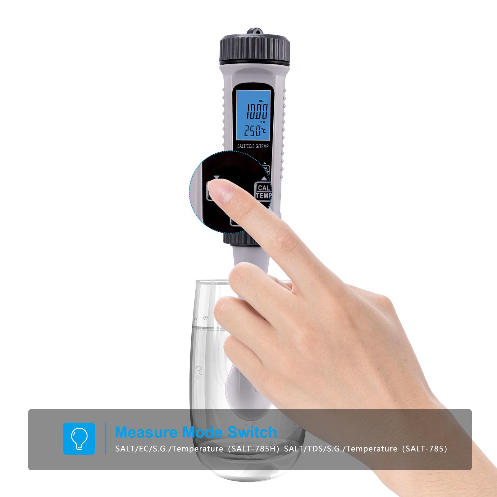 4in1 Máy Kiểm Tra Nước Kỹ Thuật Số SALT Máy Đo Nhiệt Độ S.G. Thiết Bị Bút Đo Chất Lượng Nước Kiểm Tra Chất Lượng Nước Độ Chính Xác Cao Cho Nước Uống Bể Bơi Bể Cá Thủy Canh