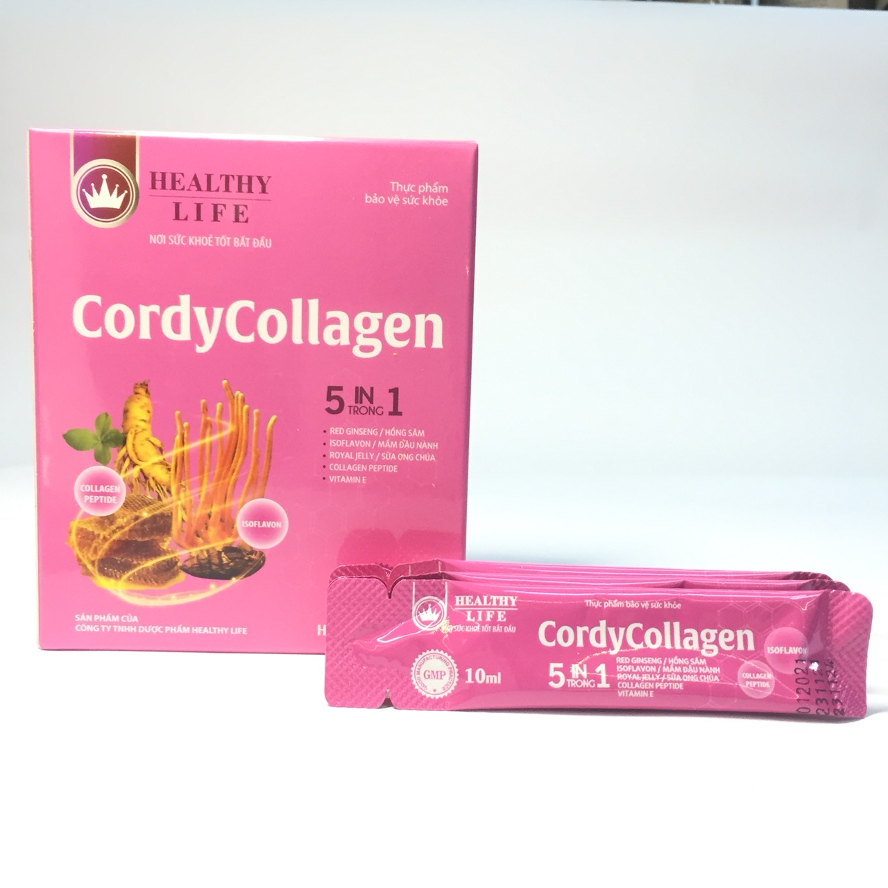 Combo 3 hộp Đông trùng hạ thảo CordyCollagen chính hãng Healthy Life, hộp 20 gói x 10ml - Chống lão hóa, trẻ hóa cơ thể