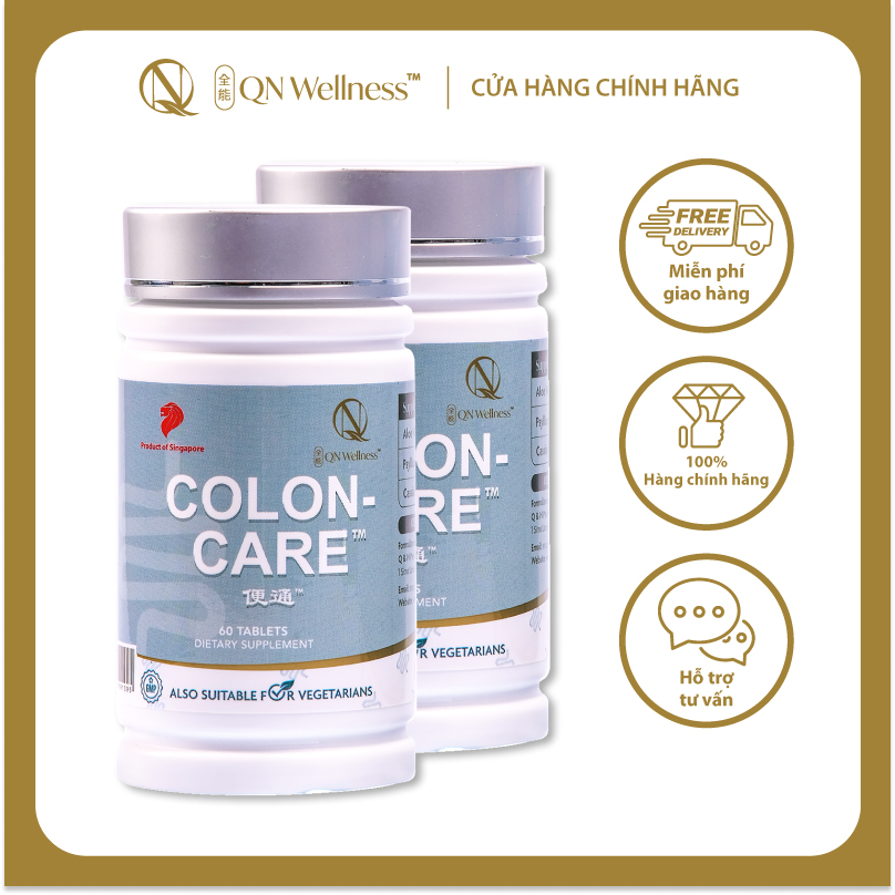 Combo Ưu Đãi Viên Uống Bổ Sung Colon Care QN Wellness Chiết Xuất Lô Hội, Hạt Mã Đề & Hạt Cassia Hỗ Trợ Đường Ruột, Bổ Sung Chất Xơ, Cải Thiện Trao Đổi Chất - Hộp 60 Viên x 2