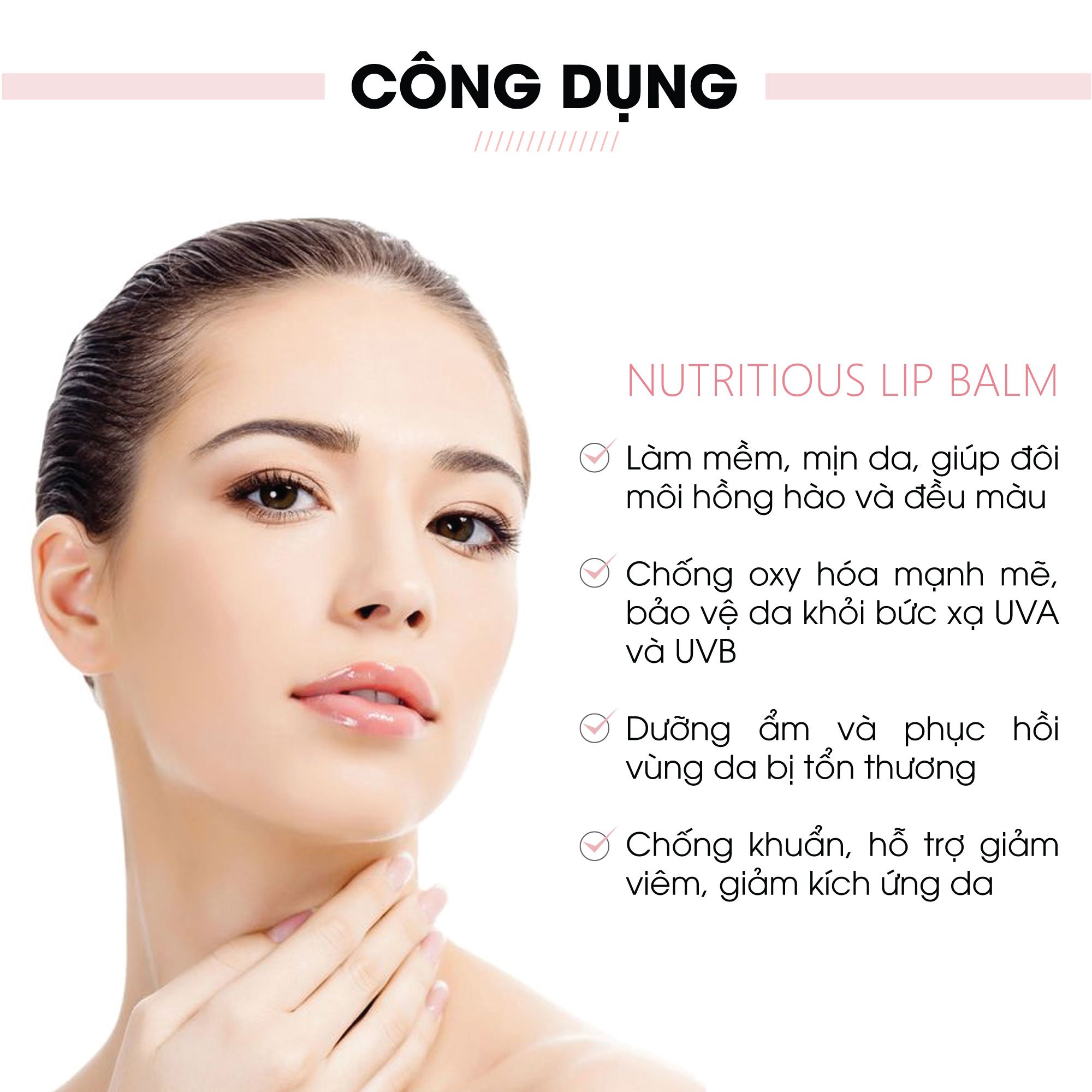 Son dưỡng môi Truesky màu hồng nhạt giúp môi hồng hào, giảm tình trạng thâm môi và nứt nẻ 3ml - Nutritious Lip Balm