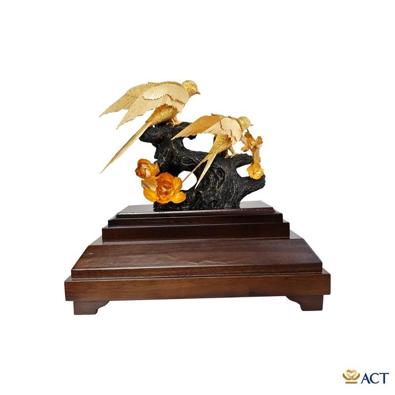 TƯỢNG ĐÔI CHIM ÉN - ĐẾ GỖ